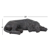 Black Modern farmhouse Dog Garden Sculpture, 23" x 13" x 6"
