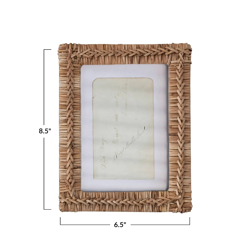 Hello Honey® Natural Boho Handwoven Rattan 5" x 7" Photo Frame
