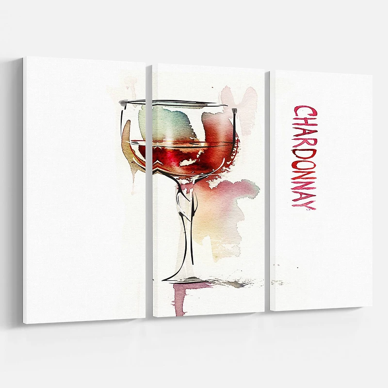 Designart - Red Wine on White Background