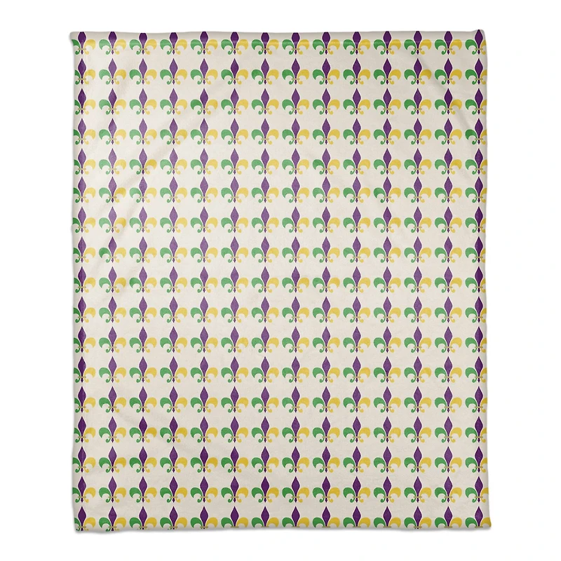 Laissez Les Bon Temps Rouler Mardi Gras Fleece Throw