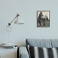 Stupell Industries Abstract Wild Horse Stance Brown Black Painting Framed Wall Art