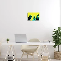 Stupell Industries Bold Pop Farm Roosters Yellow Blue Abstract Birds Wall Plaque
