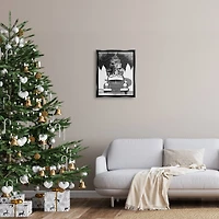 Stupell Industries Happy Holidays Gifts Car Framed Floater Canvas Wall Art