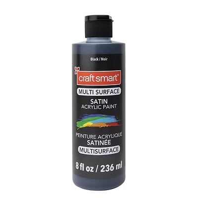 8 Pack: Black Premium Satin Acrylic Paint by Craft Smart®