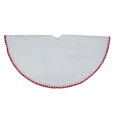 26" White Shell Stitching Christmas Tree Skirt