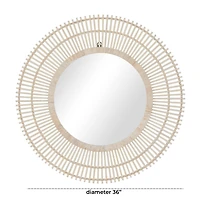 Cream Bohemian Wall Mirror, 36" x 1" x 36"