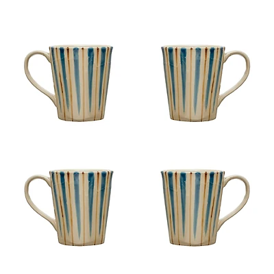 Hello Honey® Multicolor Striped Farmhouse Stoneware Mug Set
