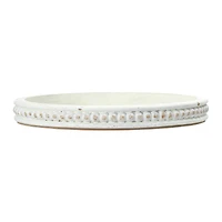 Hello Honey® 16" Decorative Round Wood Tray with Hobnail Edge