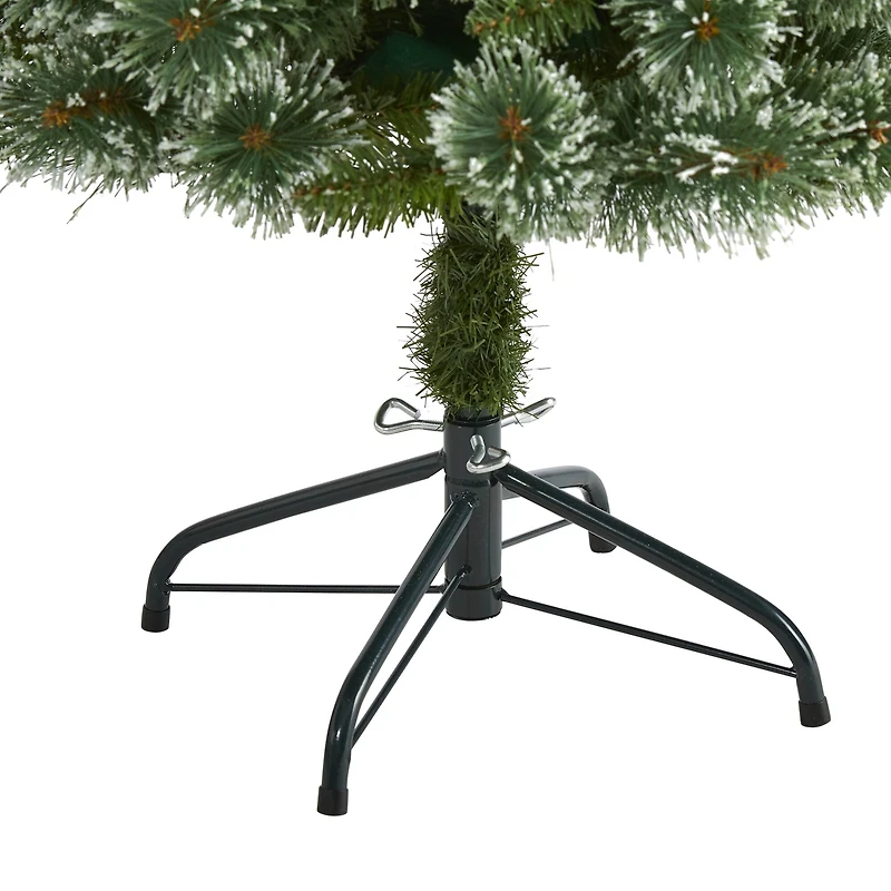 4ft. Pre-Lit Wisconsin Slim Snow Tip Pine Artificial Christmas Tree with Clear LED Lights