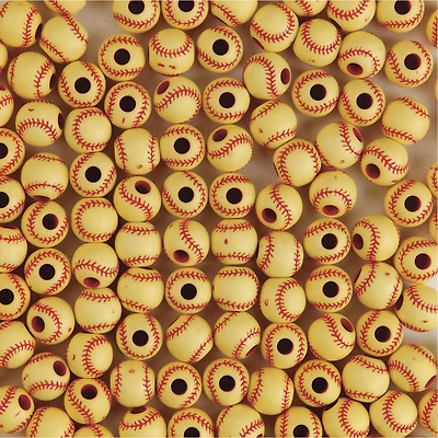 S&S® Worldwide Yellow Softball Plastic Beads, 12mm