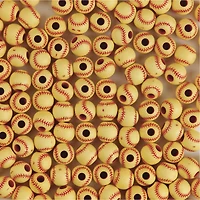 S&S® Worldwide Yellow Softball Plastic Beads, 12mm