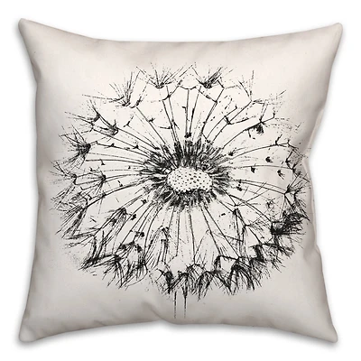 18" Sketchy Dandelion Indoor/Outdoor Pillow