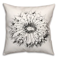 18" Sketchy Dandelion Indoor/Outdoor Pillow