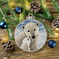 Wonderland Crafts Polar Bear Cross Stitch on Wood Kit