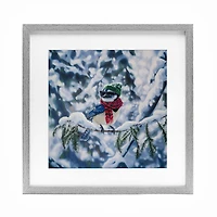Stupell Industries Christmas Blue Jay Perched Framed Print Under Glass Wall Art