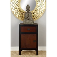 26" Dark Brown Wood Contemporary Cabinet