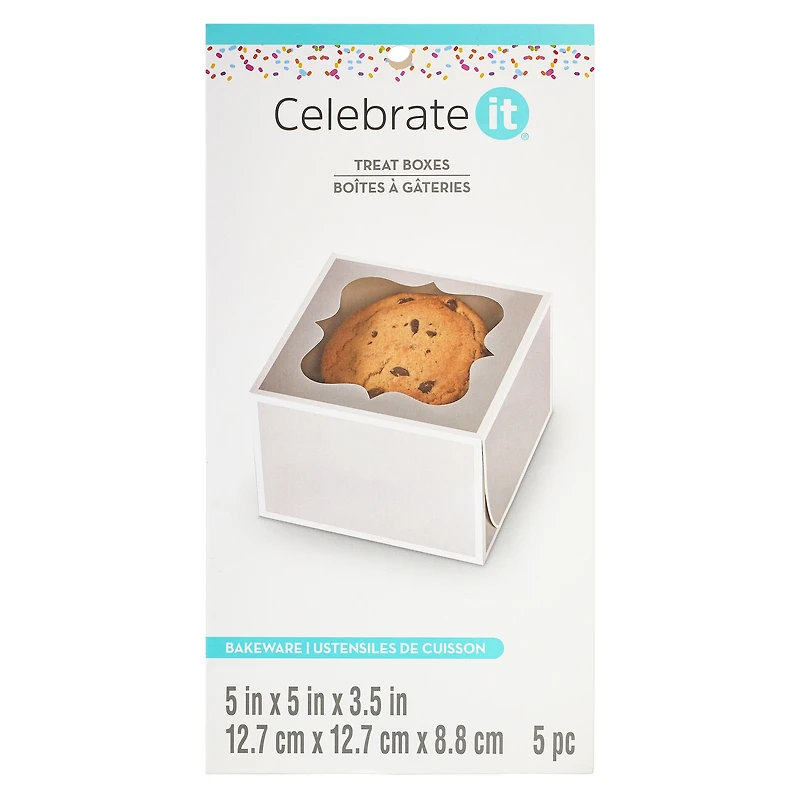 6 Packs: 5 ct. (30 total) Silver & White Stripe Treat Boxes by Celebrate It®