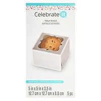 6 Packs: 5 ct. (30 total) Silver & White Stripe Treat Boxes by Celebrate It®