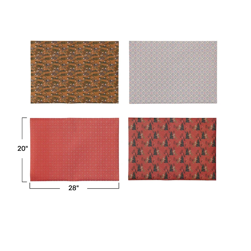 Hello Honey® 28" Wrapping Paper Sheets with Various Holiday Patterns, 12ct.
