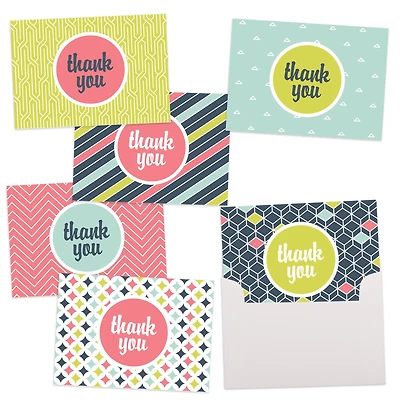 JAM Paper Modern Design Blank Thank You Cards & Envelopes, 36ct.