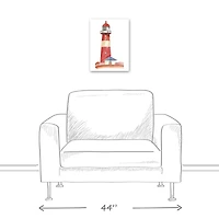 Red Lighthouse 12" x 16" Canvas Wall Art