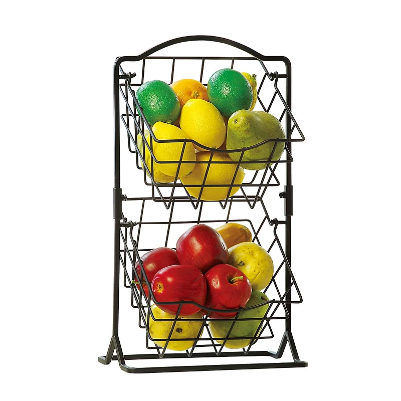 SunnyPoint Black 2-Tier Storage Basket