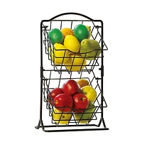 SunnyPoint Black 2-Tier Storage Basket