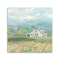 Country Meadow Farmhouse Canvas Giclee