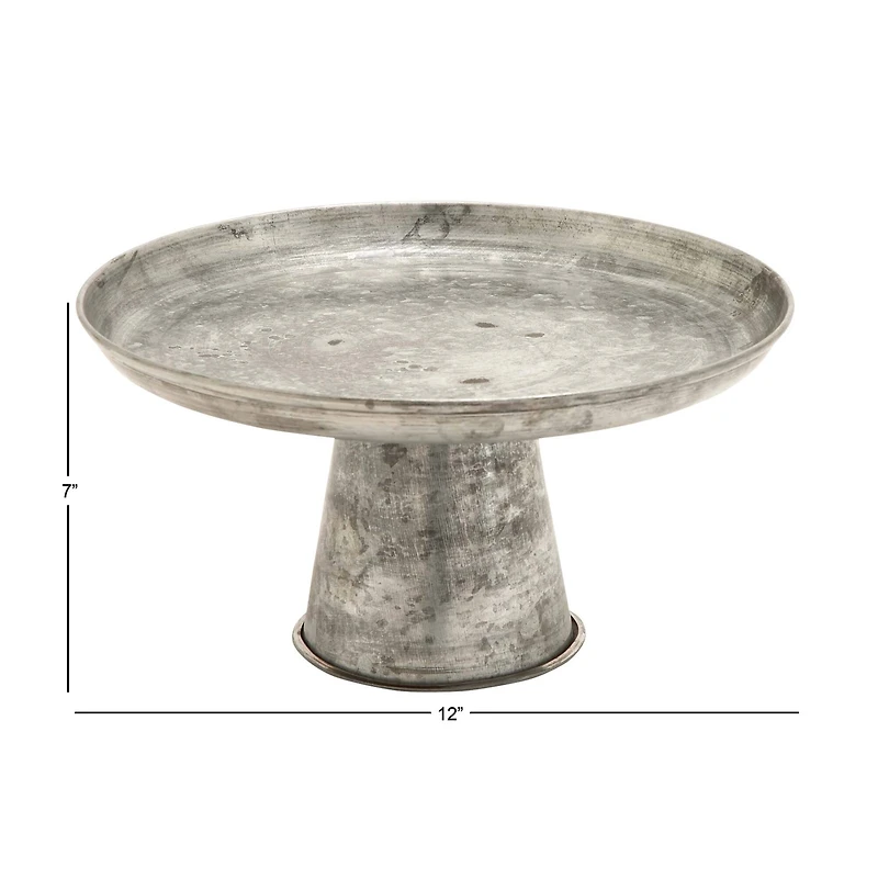 12" Gray Iron Farmhouse Cake Stand
