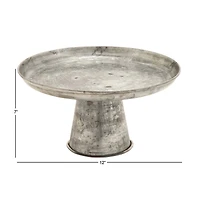 12" Gray Iron Farmhouse Cake Stand