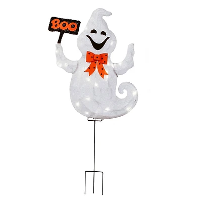 31" Pre-Lit Ghost With BOO Banner Garden Stake