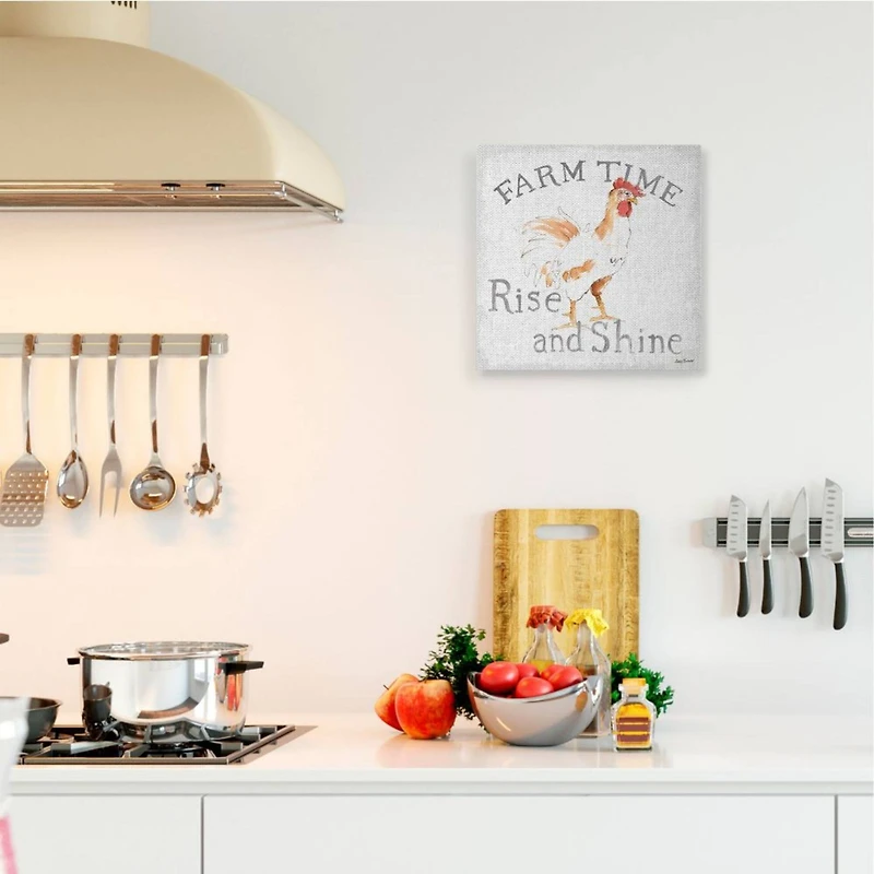 Stupell Industries Rise & Shine Farm Time Canvas Wall Accent