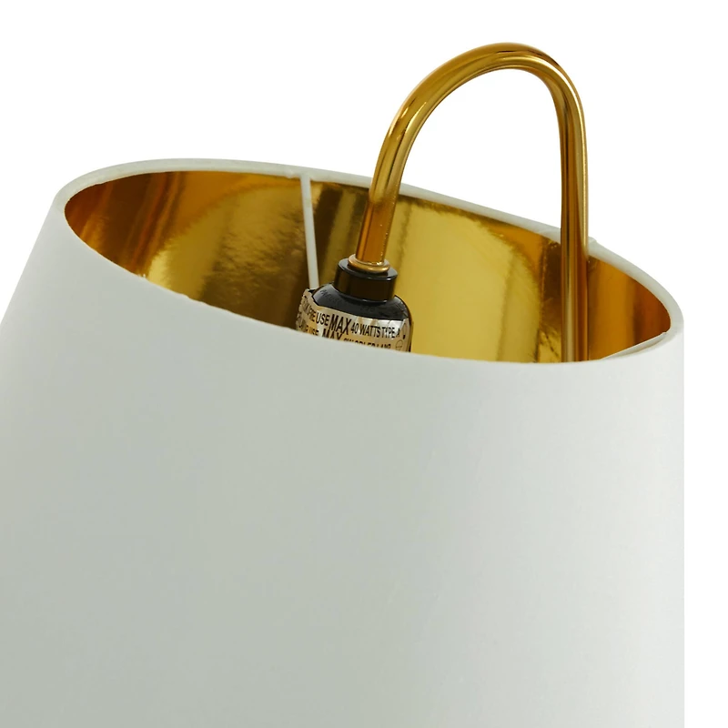 22" White Metal Modern Table Lamp