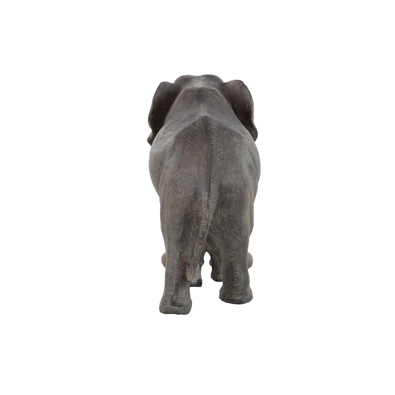 20" Dark Gray Eclectic Polystone Elephant Sculpture