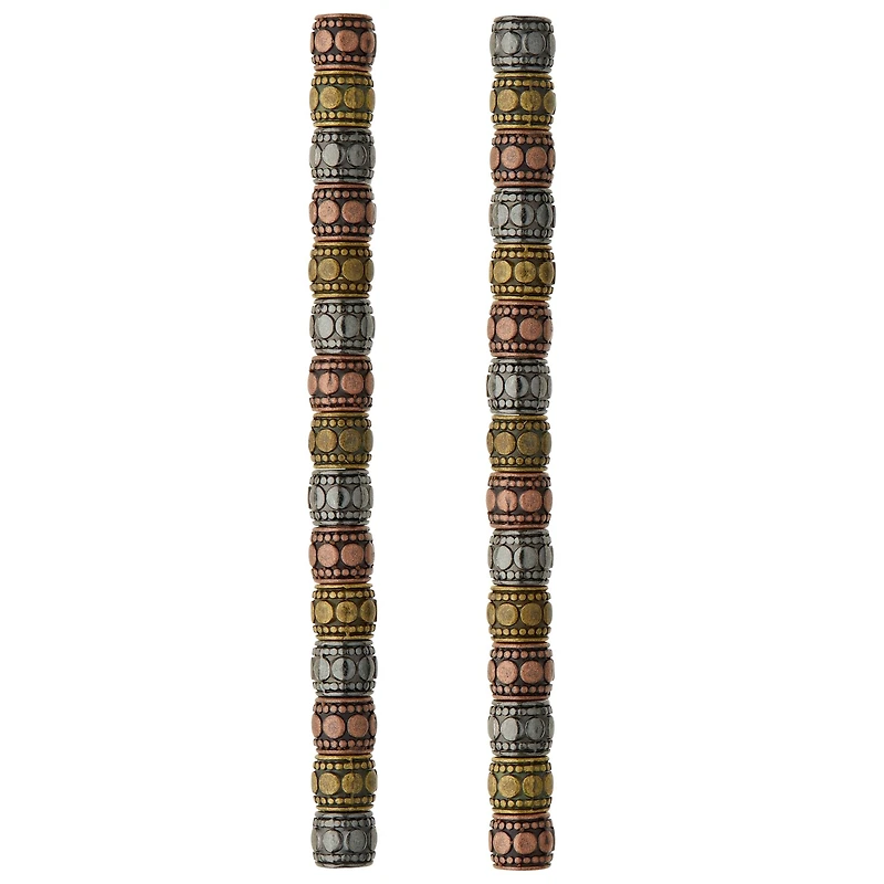 Carved Metal Drum Beads, 7mm by Bead Landing™