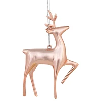 4.75" Shiny Rose Gold Reindeer Ornament