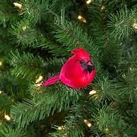 Cardinal Bird Clip-on Christmas Ornament - 5" - Red and Black