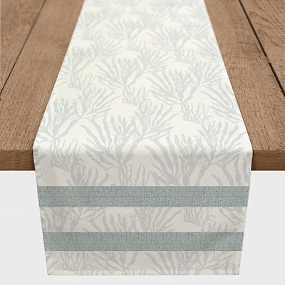 Coral & Stripe Cotton Twill Runner