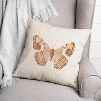 Boho Cream Butterfly Throw Pillow