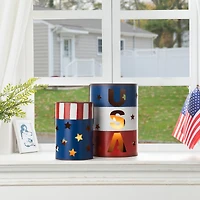 Glitzhome® Metal Patriotic American Bucket Set