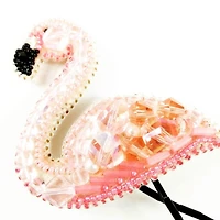 Crystal Art Beadwork Kit For Creating Brooch Flamingo