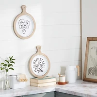 Set of 2 White Metal Farmhouse Wall Decor, 12" x 14"