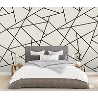Katie Hunt Black on Dove Gray Modern Lines Wall Mural
