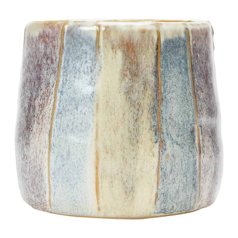 12" Reactive Glaze Hand-Painted Stoneware Planter