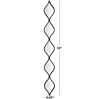 Black Metal Slim Stacked Chain 5 Layer Wall Mirror with Tear Drop Pattern 7" x 1" x 59"