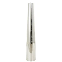 Silver Stainless Steel Metal Minimalistic Tall Floor Cone Vase