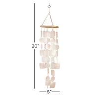 White Capiz shell Coastal Windchime, 20"