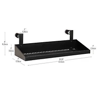 Mind Reader Hanging Cubicle Shelf, Metal Storage Organizer for Office or Home, 20.25"L x 7"W, Black