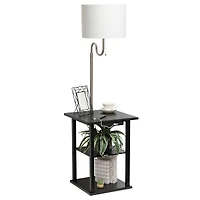 Simple Designs 57" 2 Tier Floor Lamp with USB & Outlet