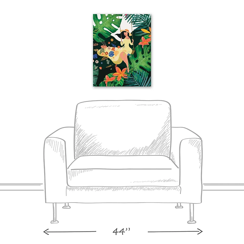 Jungle Swing Girl Canvas Wall Art